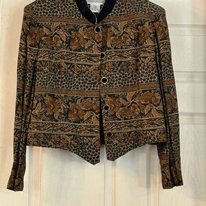 Jessica Howard Black and Brown Patterned Blazer